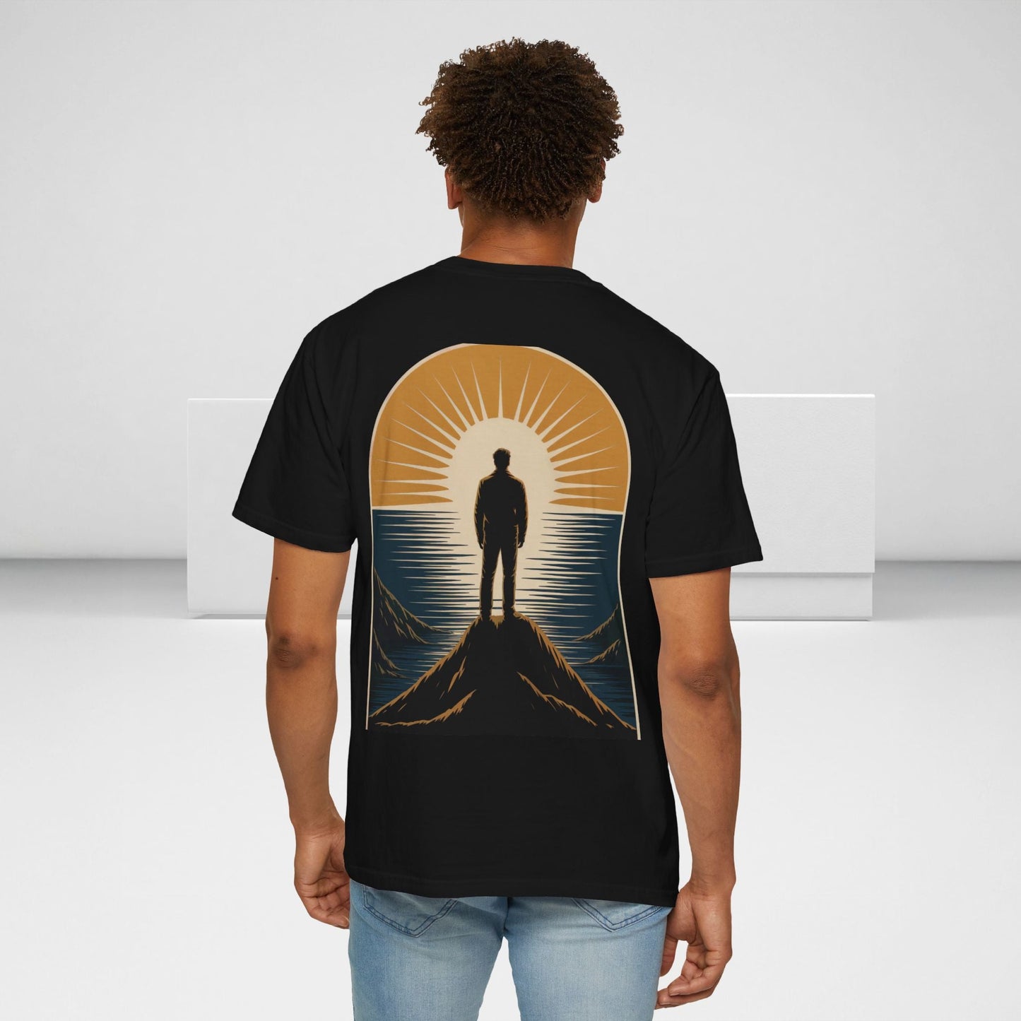 Rise In Light: Prologue T-Shirt-Christian Apparel. Back of shirt on a man.